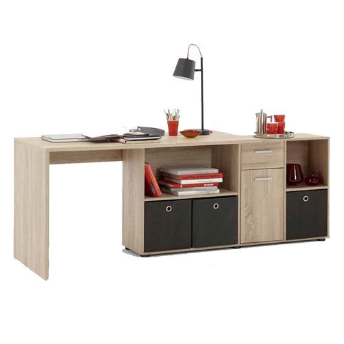 GENERIQUE - Bureau d'Angle - Oxela - Chêne - 135cm - Image 3