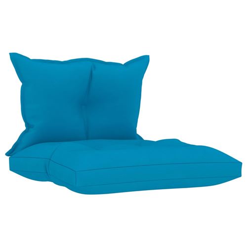 Coussins de Canapé Palette Tissu en Polyester 100 % 2 Pcs - Bleu