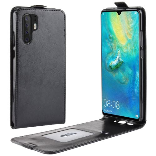 Etui en PU rabat vertical avec porte-cartes noir pour votre Huawei P30 Pro