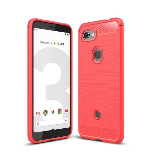Coque en TPU fibre de carbone rouge pour votre Google Pixel 3 Lite