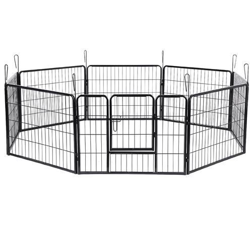 Meilleurs prix pour Parc enclos cage pour chiens chiots animaux de compagnie 163 x 163 cm noir