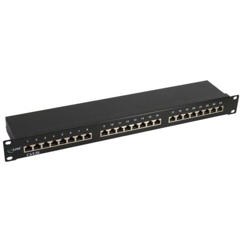 Panneau de brassage InLine&reg; 19 Cat.5e 24 ports 1U noir RAL9005