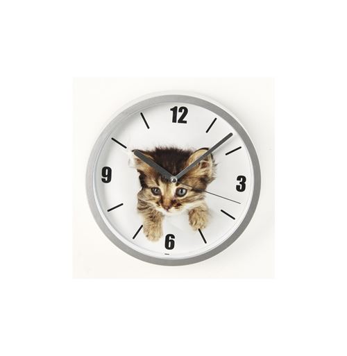 Horloge chat fun - D 22 cm - Chaton