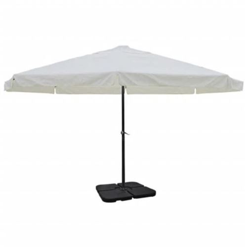 Parasol blanc en aluminium avec base mobile vidaXL - Blanc