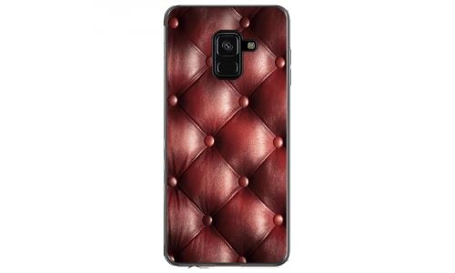 Coque souple pour Samsung Galaxy A8-Plus 2018 avec impression Motifs effet capitonné bordeau