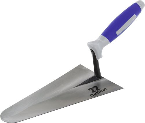 Truelle italienne bi-matière ronde acier Outibat - Longueur 22 cm