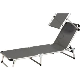 Transat Chypre Avec Pare Soleil 4 Positions Ardoise Mobilier De Jardin Achat Prix Fnac