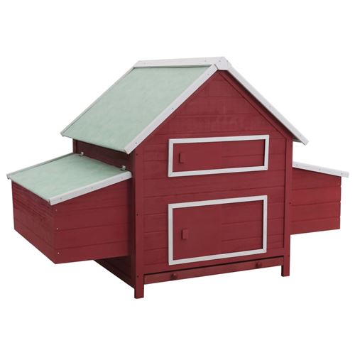 Meilleurs prix pour vidaXL Poulailler Rouge 157x97x110 cm Bois