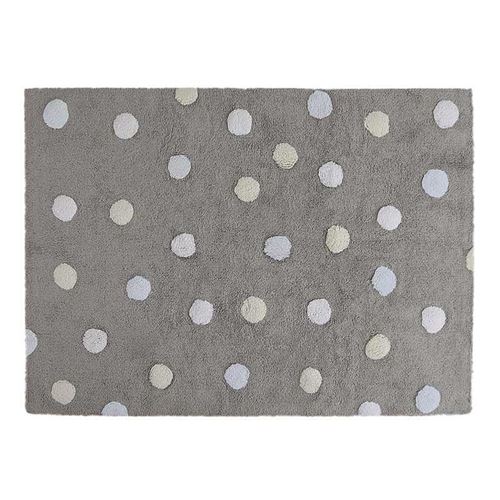 Tapis rectangulaire en coton bleu enfant topos lorena canals