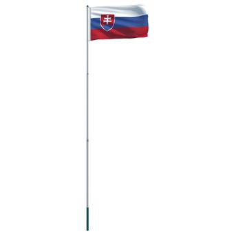 vidaXL Drapeau Slovaquie et mât en aluminium 6 m ...