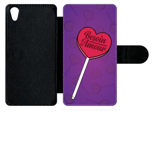 Etui À Rabat Sony Xperia Z5 Besoin Damour Fond Mauve