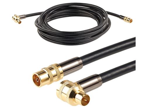Câble antenne coaxial HDTV Premium 105 dB à connecteur coudé 90° - 5 m