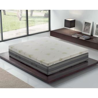 Sur-Matelas 120x200 en mousse à mémoire de forme de 10 cm avec revêtement amovible en aloe vera - 1