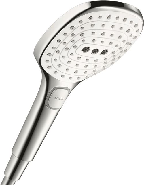 hansgrohe HB Raindance Sel. E 120 EcoSm. Kopf 120mm, 3jet, 9 l/min, weiß/chrom
