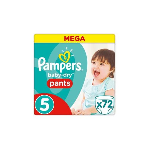 Pampers Baby-dry Pants Taille 5 - 12 A 17 Kg - 72 Couches-culottes - Mega Pack