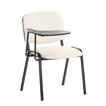 Chaise Ken En Similicuir Avec Tablette Rabattable Couleur Creme