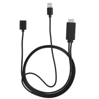 Portable Taille Nylon Fil tressé USB Femelle vers HDMI Adaptateur mâle HDTV  Soutien Câble Type-C iOS - Orange : : High-Tech