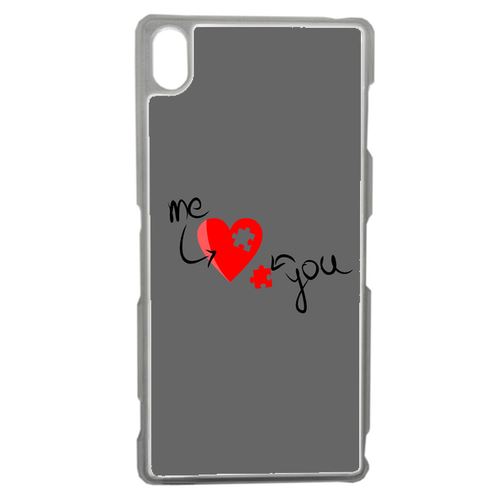 Coque Me Love You Gris Compatible Sony Z3 Transparent