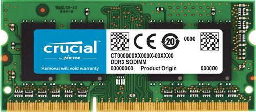 Crucial CT4G3S186DJM 4Go (DDR3L, 1866 MT/s, PC3-14900, SODIMM, 204-Pin) Mémoire pour Mac