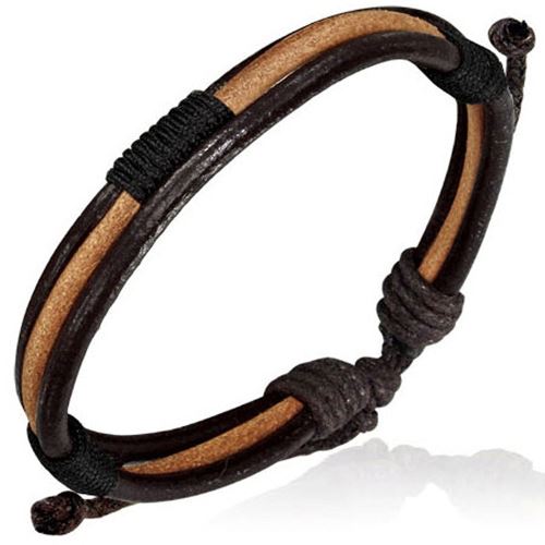 Zense - Bracelet homme en cuir Zense ZB0016 composé de 2 couleurs