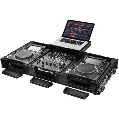 Odyssey FZGS12CDJWXDBL flight case pour 2 lecteurs multimédia + console de mixage 12 pouces, noir