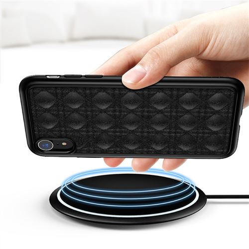 Coque en TPU motif de grille noir pour votre Apple iPhone XS Max 6.5 pouces