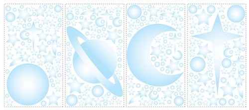 RoomMates stickers muraux vinyle Stars & Planets Glow in the Dark 259 pces