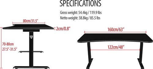 Arozzi Arena Gaming Desk - White