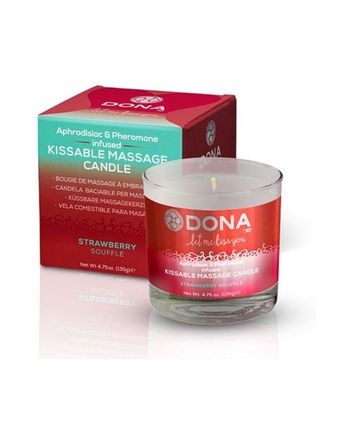 Bougie de massage désirable soufflé framboise dona 5680