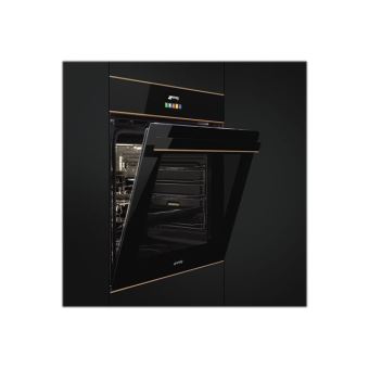 Smeg Dolce Stil Novo SFP6604NRE - Four - intégrable - niche - largeur : 55.4 cm - profondeur : 56 cm - hauteur : 58.3 cm - avec système auto-nettoyant - classe A+ - verre noir