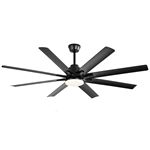 Ventilateur de plafond 132 cm - 8 pales ABS - Lumière LED Dimmable - Réversible - Télécommande - Noir
