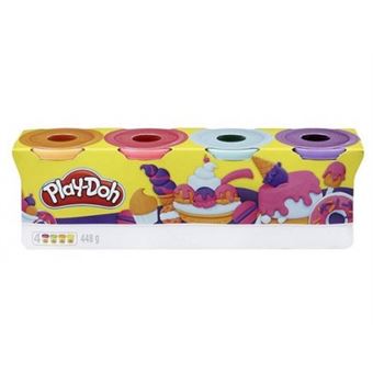 Pate a modeler 4 pots play doh 448 g  couleurs douces sorbets - themes : glaces  patisseries  gateaux - pate creative enfant 2 ans - 1