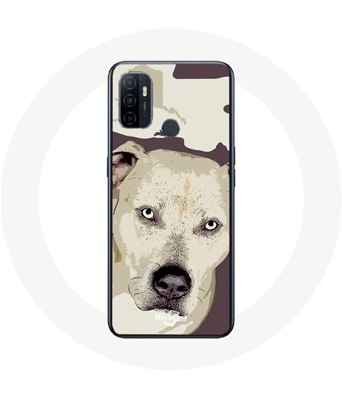Coque Oppo A53 Chien de Pitbull Blanc Maniacase