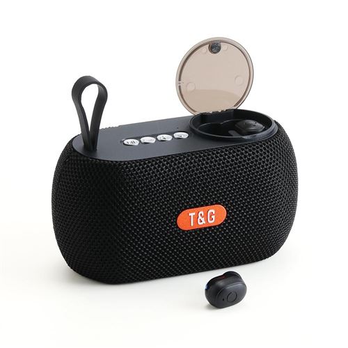 Yonis 1200mAh - Enceinte sans fil Bluetooth autonomie 4 h fonction radio - Noir