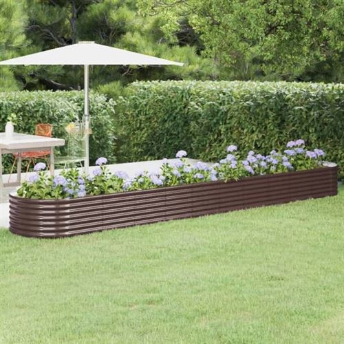 vidaXL Hochbeet Verzinkter Stahl 440x80x36 cm Braun