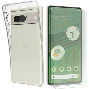 Pack Protection Google Pixel 7 : Coque Silicone Transparente + 2 Protections écran - Marque Little Boutik - Neuf