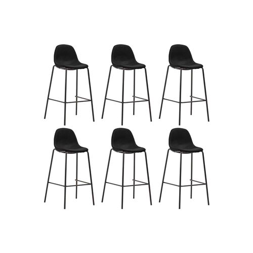 Vidaxl chaises de bar lot de 6 noir tissu 279665