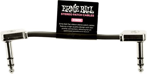 Non Communiqué Noir Câble Pour Pédales Ernie Ball Patch Trs Coude Fin Et Plat 7,5 Cm