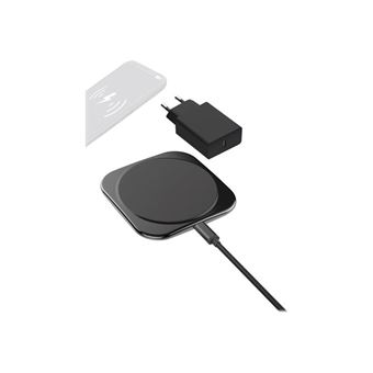 BigBen Connected - Plot de charge sans fil - 15-7.5W, flat + adaptateur secteur - 15 Watt - 1.25 A - Fast Charge - noir