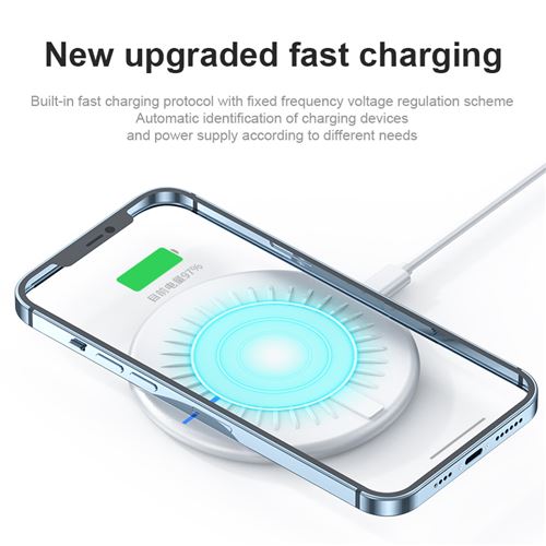 Rapide Chargeur Sans Fil Induction Charge pour iPhone 15 14 13 12 8 Samsung  S23