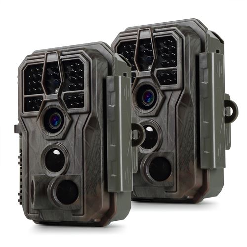 2 Pièces BLAZEVIDEO Caméra de Chasses Vision Nocturne 48MP 1296P IP66 Étanche Vitesse de Déclenchement 0.1s pour Observation de la Faune