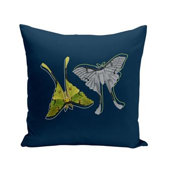 Fabulous Housse de coussin bleu Papillons Verts [40x40 cm] - 1