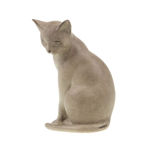 Non Communiqué Naturel Statue : Chat Assis - Amadeus - Crème / Ivoire - Résine