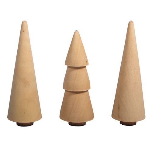 3 petits arbres en bois décoratifs Ø 29 x 8 cm - Rayher
