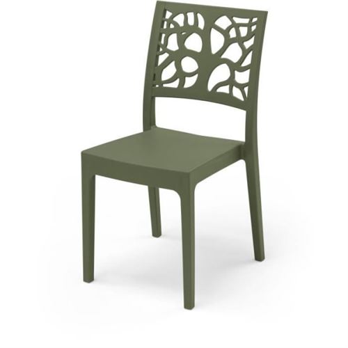 Lot de 4 chaises de jardin TETI ARETA 52 46 H 86 cm olive Vert