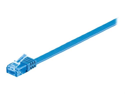 goobay - Câble réseau - RJ-45 (M) pour RJ-45 (M) - 3 m - UTP - CAT 6a - moulé, plat - bleu