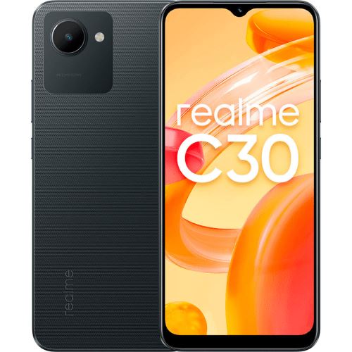 Realme C30 - 4G smartphone - double SIM - RAM 3 Go / Mémoire interne 32 Go - microSD slot - 6.5 - rear camera 8 MP - front camera 5 MP - noir cow-boy