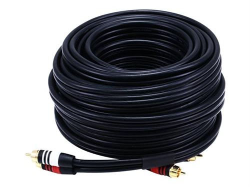 Monoprice Premium - Câble audio - RCA x 2 mâle pour RCA x 2 mâle - 15.2 m - coaxial - noir