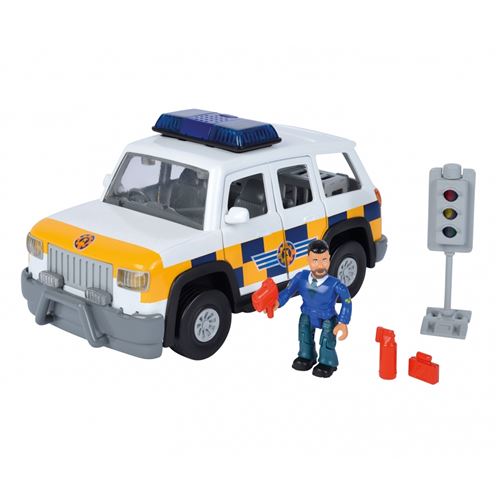 Simba Toys 109251096 - Sam le pompier Voiture de Police 4x4 avec figurine