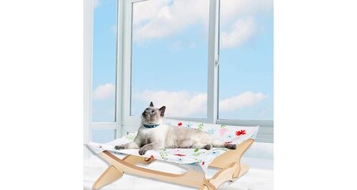 Comparer les prix de Cadre carré amovible en bois à hamac à quatre pointes pour chat et hamac